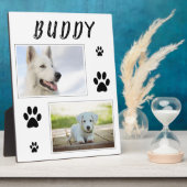 Dog Pet 2 Foto Collage Paw Print Keepslag Fotoplaat (Zijkant)
