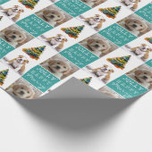 Dog Pet 2 Waterverf kerstboom foto's Cadeaupapier (Hoek)