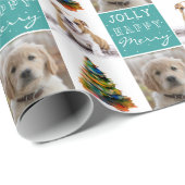 Dog Pet 2 Waterverf kerstboom foto's Cadeaupapier (Rol Hoek)