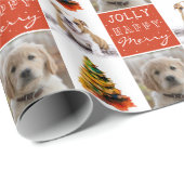 Dog Pet 2 Waterverf kerstboom foto's Cadeaupapier (Rol Hoek)