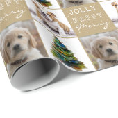 Dog Pet 2 Waterverf kerstboom foto's Cadeaupapier (Rol Hoek)