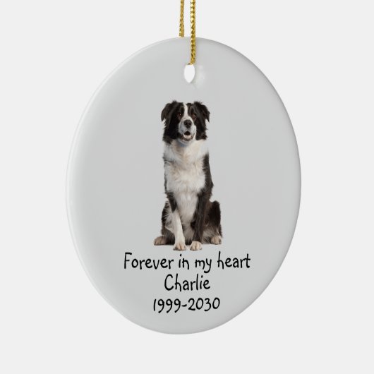 Dog Pet Animal Memorial - Aangepaste foto Keramisch Ornament (Rechts)