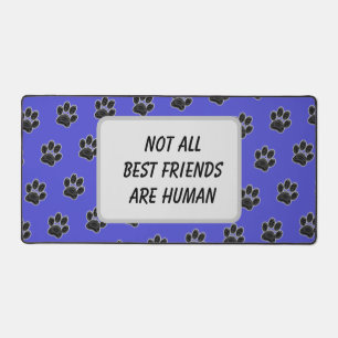 Dog Pet Best Friend Red Heart Puppy Paw Print Bureaumat