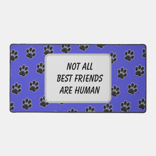 Dog Pet Best Friend Red Heart Puppy Paw Print Bureaumat (Voorkant)