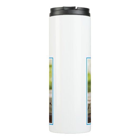 Dog Pet Blue Name en Photo Personalized Thermosbeker (Achterkant)