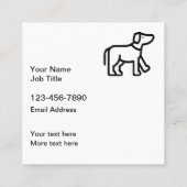 Dog Pet Care Thema Editable Vierkante Visitekaartje (Achterkant)