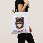 Dog Pet Cuteness Niveau Leuk Schattig Funny Quote Tote Bag (Dichtbij)