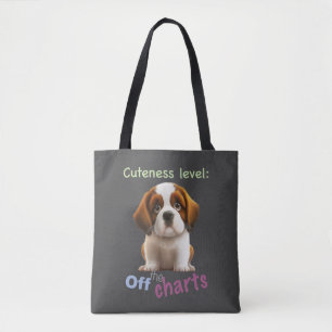 Dog Pet Cuteness Niveau Leuk Schattig Funny Quote Tote Bag