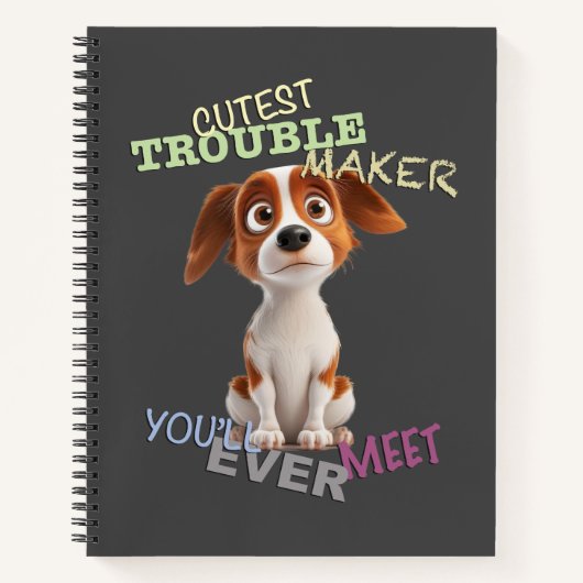 Dog Pet Cuttest Trouble Maker Leuke Schattige Grap Notitieboek (Voorkant)