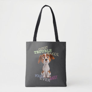 Dog Pet Cuttest Trouble Maker Leuke Schattige Grap Tote Bag