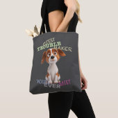 Dog Pet Cuttest Trouble Maker Leuke Schattige Grap Tote Bag (Dichtbij)