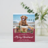 Dog Pet Foto Collage We houden van prettige kerst Feestdagenkaart (Staand voorkant)