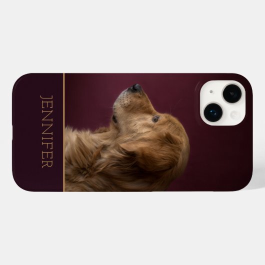 Dog Pet Foto Golden Retriever Persoonlijke naam Case-Mate iPhone Case (Achterkant (horizontaal))