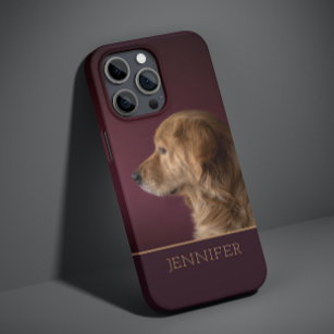 Dog Pet Foto Golden Retriever Persoonlijke naam Case-Mate iPhone 14 Pro Hoesje