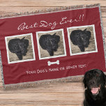 Dog Pet-fotocollage|Best Dog Ever|Instagram Deken<br><div class="desc">Deze warme en gezellige gooi deken beschikt over 3 verschillende vierkante foto's van uw hond - de beste hond ooit!! Klik op Aanpassen en upload uw foto's. Personaliseer met de naam van uw hond of andere tekst. Labrador Retreiver, Golden Retriever, German Shepard, Pug, Bull Dog, Beagle - wat je ras...</div>