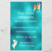 Dog Pet Grooming Sitting Business Glitter Flyer (Achterkant)