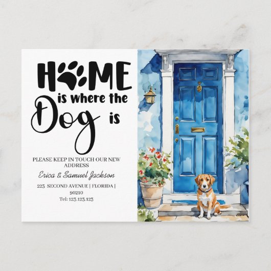 Dog Pet is verhuisd! Nieuw adres aankondiging (Voorkant)