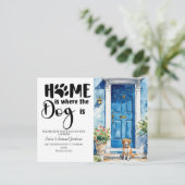 Dog Pet is verhuisd! Nieuw adres aankondiging (Staand voorkant)