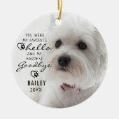Dog Pet Loss Memorial Photo Quote Keepslag Keramisch Ornament (Voorkant)