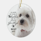 Dog Pet Loss Memorial Photo Quote Keepslag Keramisch Ornament (Links)
