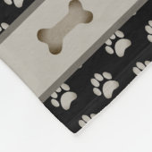 Dog Pet Lover Foto Paw Print Black Grey Fleece Deken (Hoek)