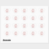 Dog Pet Lover Paw Roos Schattige Hart Wit Hart Sticker (Vel)