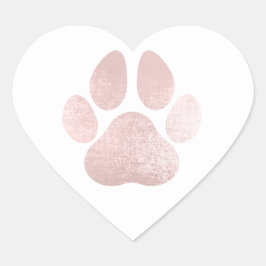 Dog Pet Lover Paw Roos Schattige Hart Wit Sticker