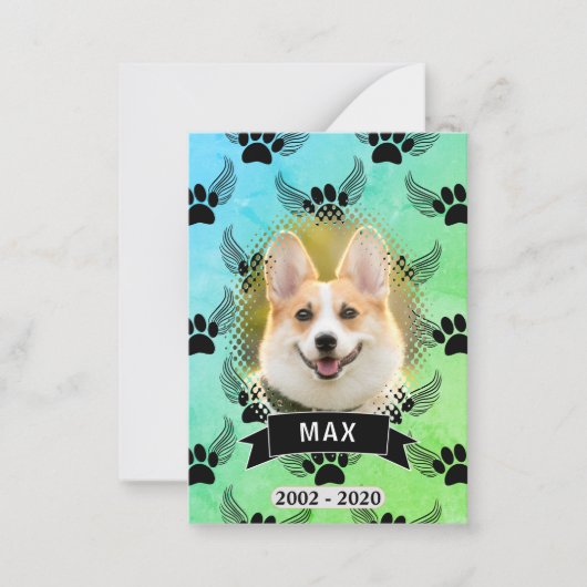 Dog Pet Memorial Custom Notitiekaartje (Voorkant)