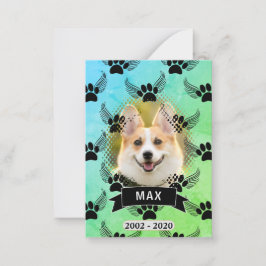 Dog Pet Memorial Custom Notitiekaartje