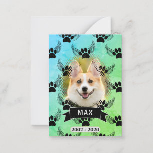 Dog Pet Memorial Custom Notitiekaartje