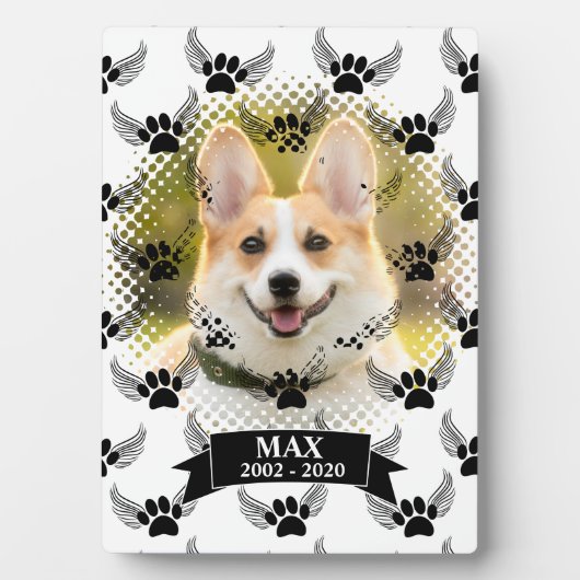 Dog Pet Memorial Custom Zwart-wit Fotoplaat (voorkant)