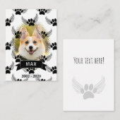 Dog Pet Memorial Custom Zwart-wit Notitiekaartje (Voorkant / Achterkant)