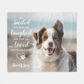 Dog Pet Memorial gepersonaliseerde foto herinnerin Fleece Deken (Voorkant (Horizontaal))