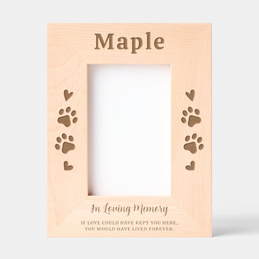 Dog Pet Memorial Gepersonaliseerde Hout Afbeelding Gegraveerde Lijstjes (Voorkant)