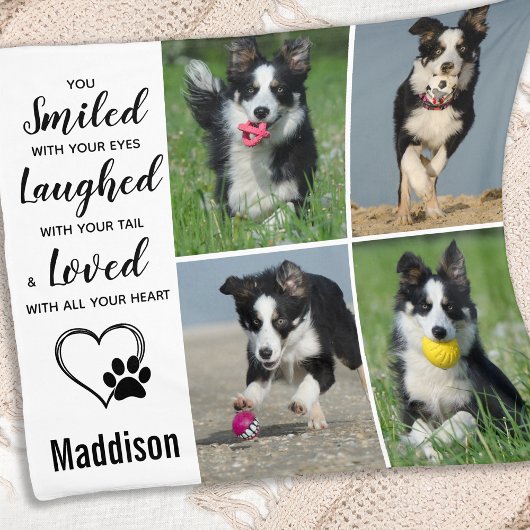 Dog Pet Memorial - Herdenking Foto Collage Fleece Deken