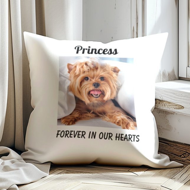 Dog Pet Memorial Herinnering voor altijd in harten Kussen (Pet remembrance pillow-white)