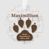 Dog Pet Memorial in Brown Hues met foto Ornament (voorkant)