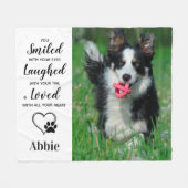 Dog Pet Memorial Pet Loss Gift Modern Foto Fleece Deken (Voorkant (Horizontaal))