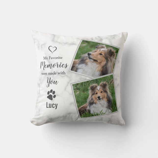 Dog Pet Memorial Sympathy Keepomwille Foto Kussen (Voorkant)