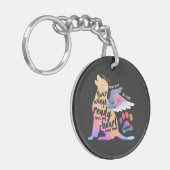 Dog Pet Memorial Waterverf Cute Design Love Sleutelhanger (Voorkant Links)