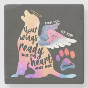 Dog Pet Memorial Waterverf Cute Design Love Stenen Onderzetter