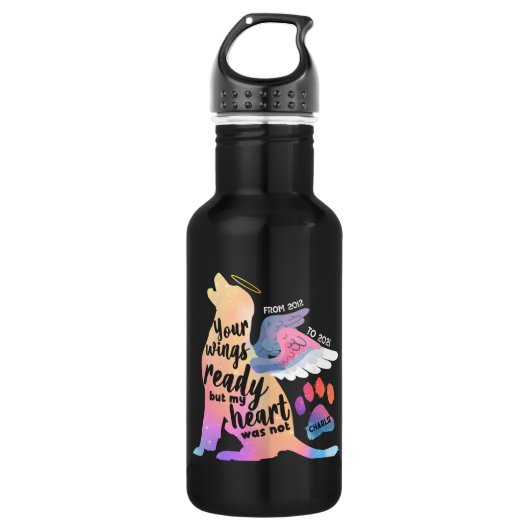 Dog Pet Memorial Waterverf Cute Design Love Waterfles (Voorkant)