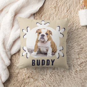 Dog Pet Name Photo Snowflake Kussen