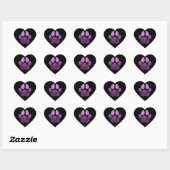Dog Pet Paw Paarse Spark Glitter Heart Spark Hart Sticker (Vel)