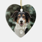 Dog Pet Paw Print Persoonlijke foto Keramisch Ornament (Rechts)