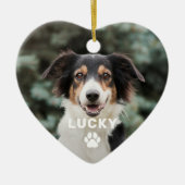 Dog Pet Paw Print Persoonlijke foto Keramisch Ornament (Voorkant)