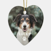 Dog Pet Paw Print Persoonlijke foto Keramisch Ornament (Links)