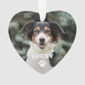 Dog Pet Paw Print Persoonlijke foto Ornament (voorkant)