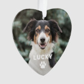 Dog Pet Paw Print Persoonlijke foto Ornament (voorkant)