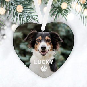 Dog Pet Paw Print Persoonlijke foto Ornament